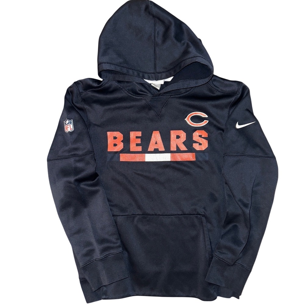 Nike Chicago Bears NFL Onfield Therma-FIT Hoodie Navy Blue Youth Large 14/16